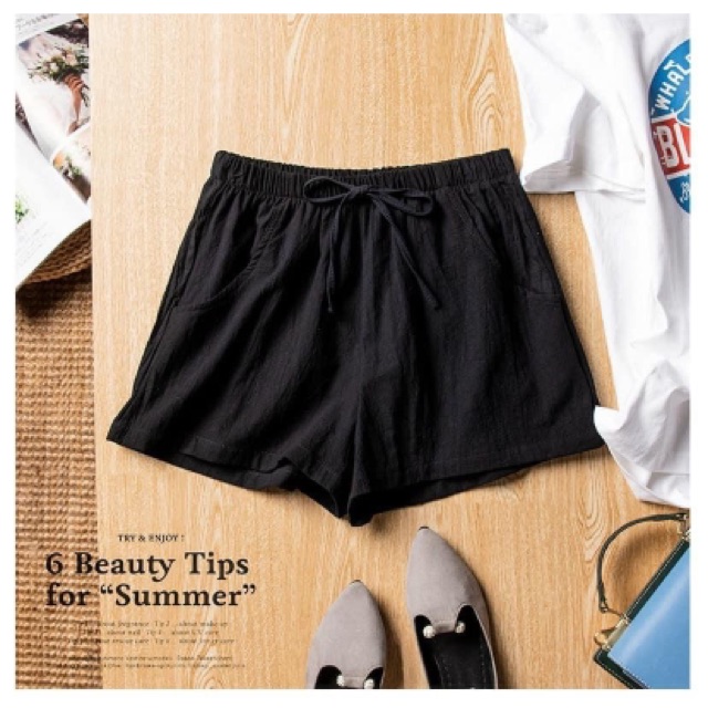 Quần short nữ ống rộng vải đũi cao cấp MIUMIU FASHION , quần đùi nữ đẹp chất đũi [ Quần sooc nữ ống rộng]