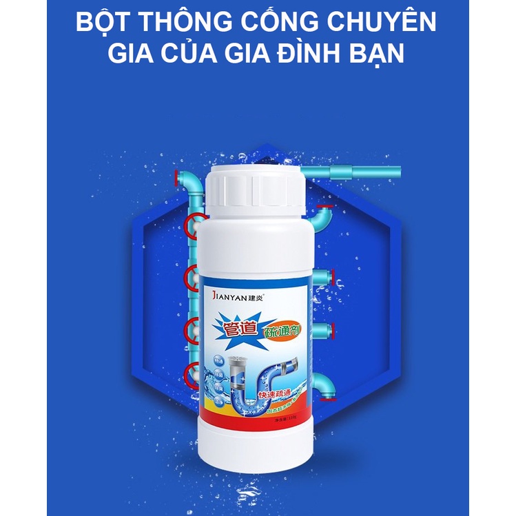 [ COMBO 5 LỌ ] Bột Thông Tắc Cống Bồn Cầu Bồn Rửa Mặt Đường Ống Chính Hãng JIANYAN - SANTACOMPANY