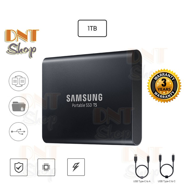 Ổ cứng di động SSD External Samsung T5 1TB - USB 3.1 Gen 2 (MU-PA1T0B) | WebRaoVat - webraovat.net.vn