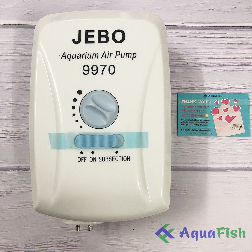 Máy Sủi Tích Điện JEBO 9970 (máy sủi khí tích điện 2 vòi chạy êm tặng kèm 2 bộ dây và quả sủi, tích điện lên đến 35h))