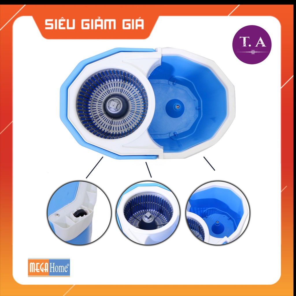 BỘ Lau Nhà MegaHome C2, Bộ Lau Nhà 360 Độ Siêu Bền