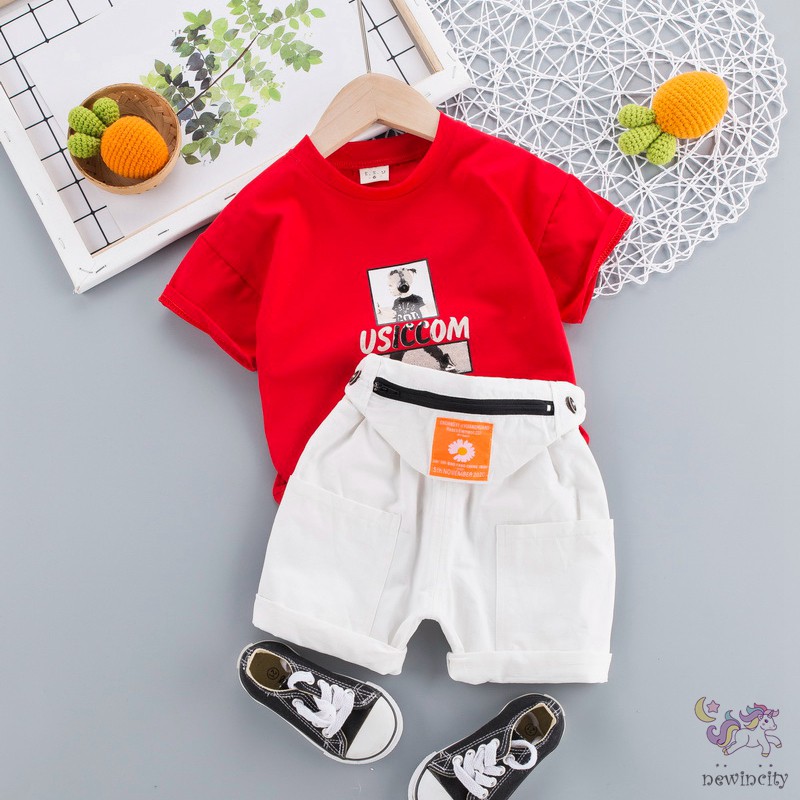 Set Áo Thun Tay Ngắn &amp; Quần Short Bé Trai
