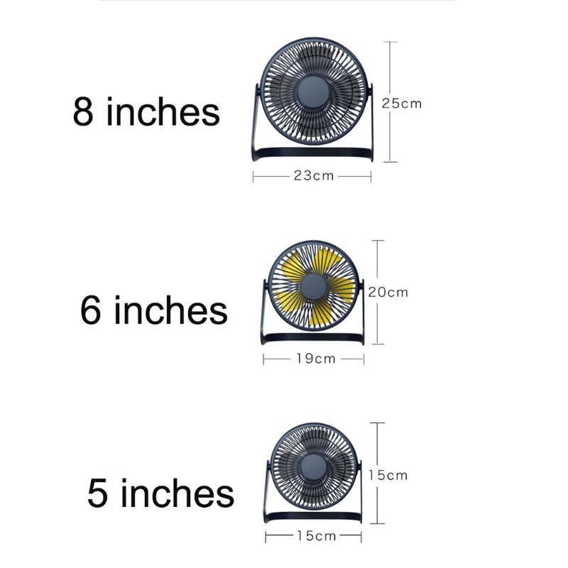 Quạt Usb Để Bàn 5 / 6 / 8 Inch Với 2 Bánh Răng Dùng Cho Văn Phòng