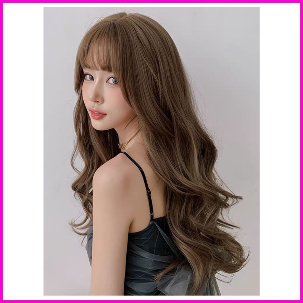 Tóc giả nữ nguyên đầu, cả đầu cao cấp xoăn sóng dài phong cách Hàn Quốc