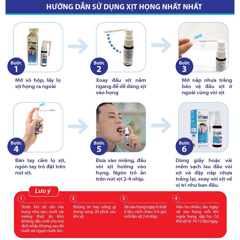 Dung dịch Xịt Họng Nhất Nhất - Tác dụng tại chỗ, hỗ trợ làm giảm nhanh ngứa họng, ho, viêm họng, amidan, thanh quản