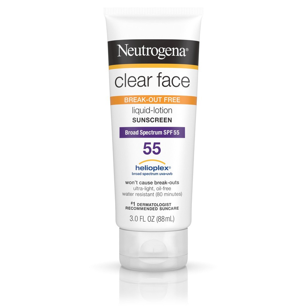 Kem chống nắng NEUTROGENA Clear Face Break-out Free Liquid-lotion Sunscreen Broad Spectrum SPF 55