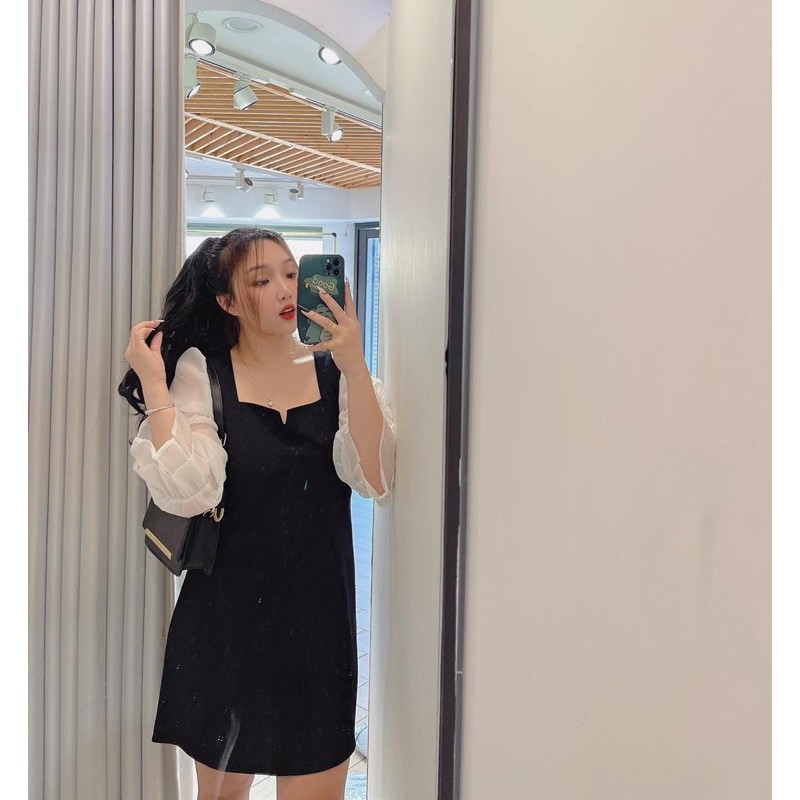 ĐẦM ĐEN TAY TRẮNG BIGSIZE | BigBuy360 - bigbuy360.vn