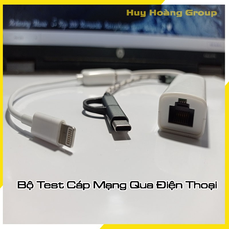 Bộ Test Cáp Mạng Qua Điện Thoại Android và Iphone Cáp Type C to RJ45, Cáp Lightning to Rj45