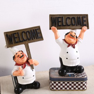 Tượng chú đầu bếp Welcome + Bảng đen