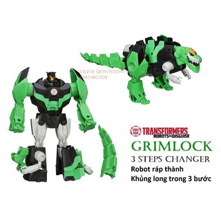 💰 Thanh lý 💰 GRIMLOCK 20cm lắp ráp 3 bước thành Khủng Long - TRANSFORMERS dòng Robots In Disguise