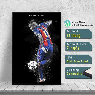 Tranh Neymar Treo Tường, Có Khung, Tặng Đinh Treo Tranh Không Cần Khoan