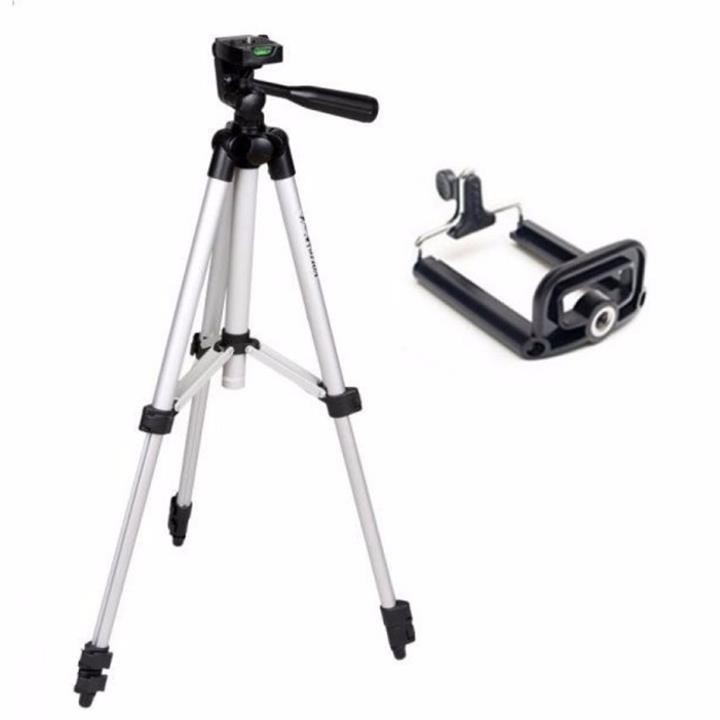 Chân giá đỡ máy chụp ảnh Tripod TF-3110 + Miếng kẹp điện thoại Ms-15