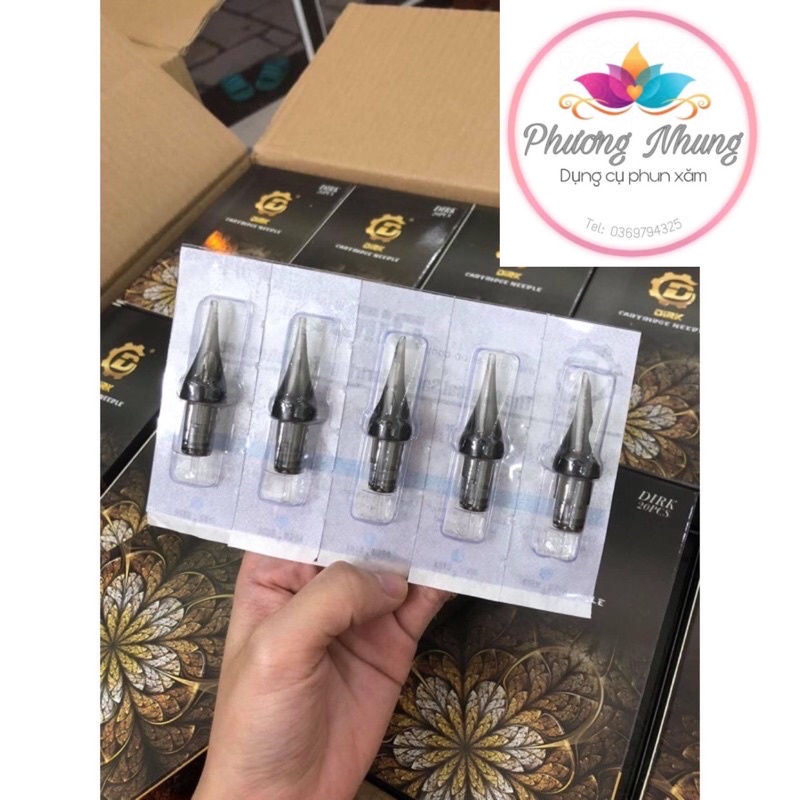 Kim xăm Dirk máy pen phun môi, kim phun xăm  sắc bén,phun môi siêu nhanh,màu bong đậm( Hộp 20 Cái )