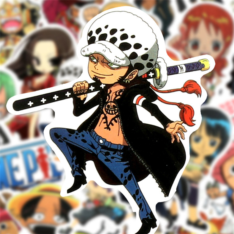 ROBIN Set 10 Nhãn Dán Trang Trí Hình Nhân Vật Phim Hoạt Hình One Piece