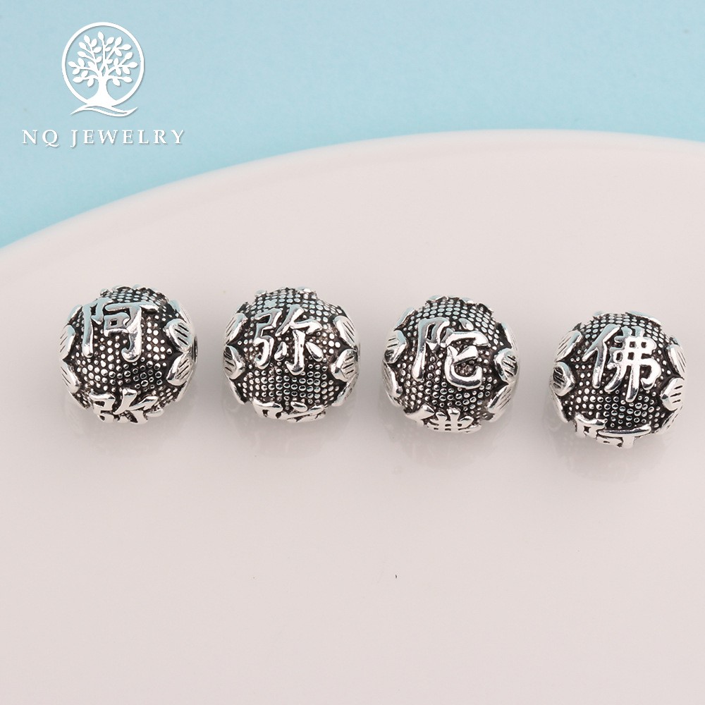 Charm bạc lục tự minh chú xỏ ngang - NQ Jewelry