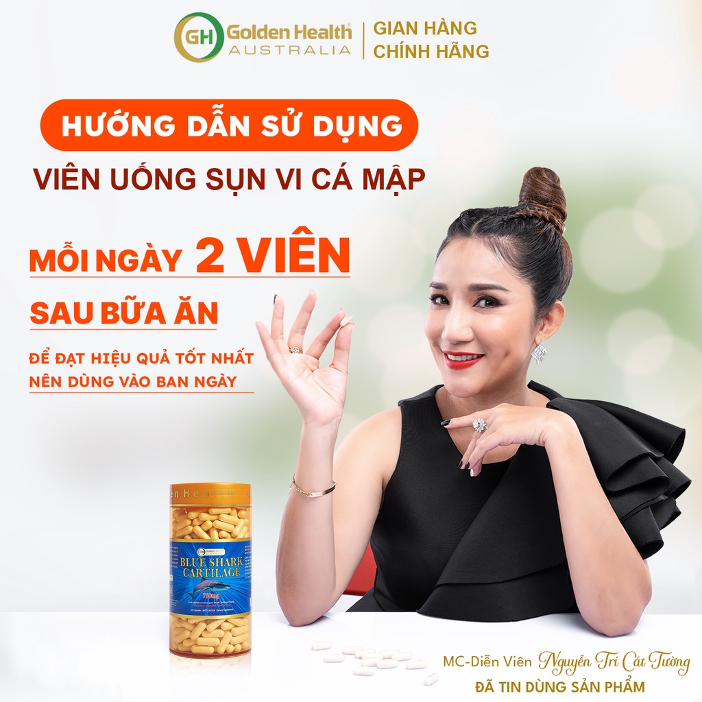 [GOLDEN HEALTH] Sụn vi cá mập - Blue Shark Cartilage 750mg hộp 365 viên