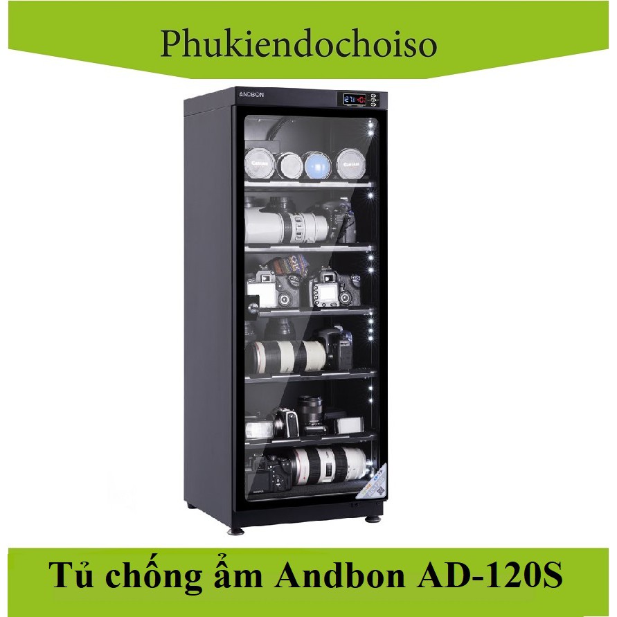 Tủ chống ẩm Andbon AD-120S (dung tích 120 lít )-Taiwan . Tặng 01 bộ vệ sinh máy ảnh 8 in 1