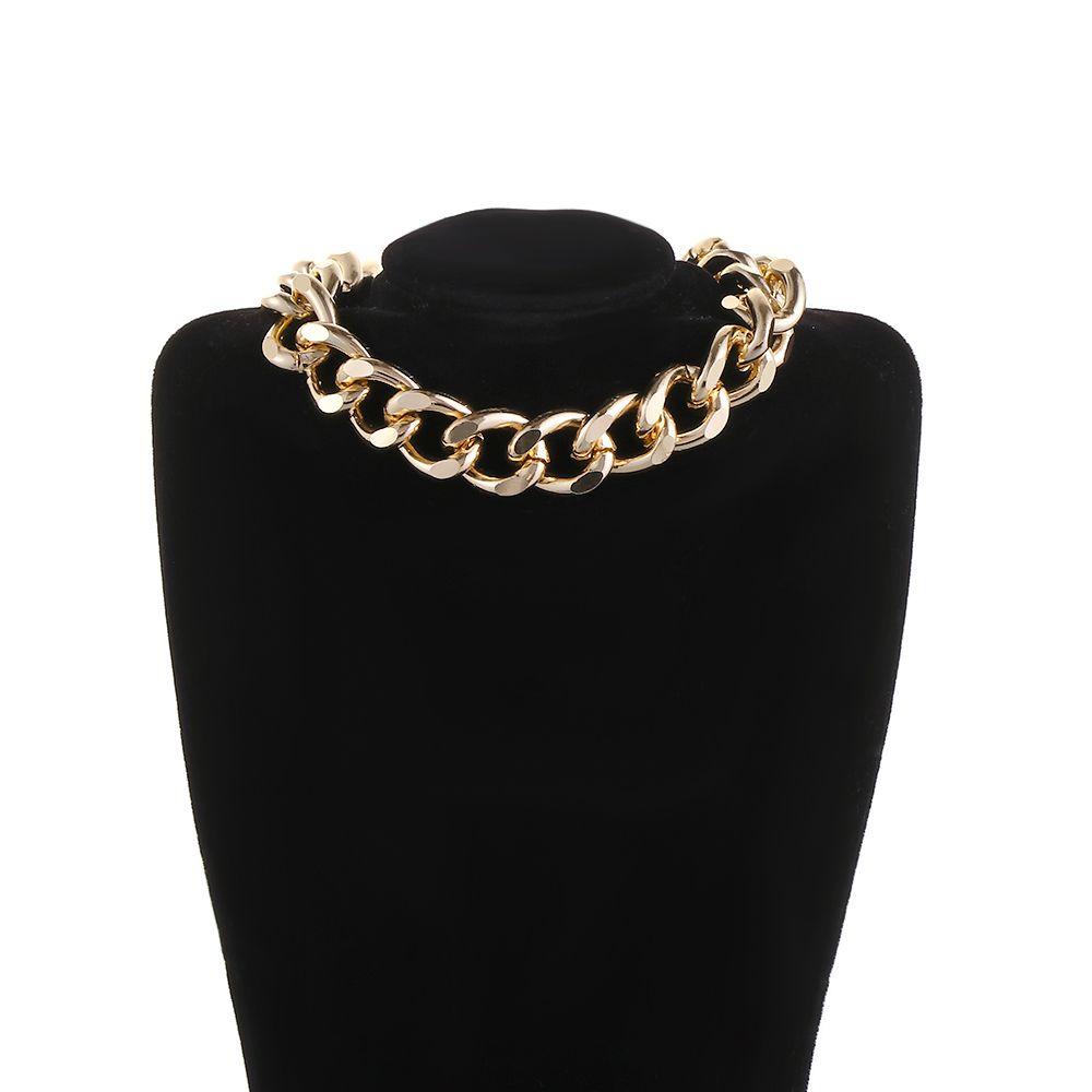 JONYE Vòng Cổ Choker Dây Xích Màu Sắc Vàng / Bạc Phong Cách Hip Hop