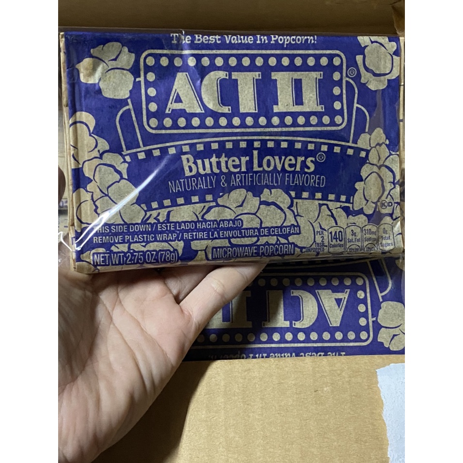 Bắp nổ chảo,lò vi sóng ACT II BUTTER LOVER 78GR- Bơ mặn