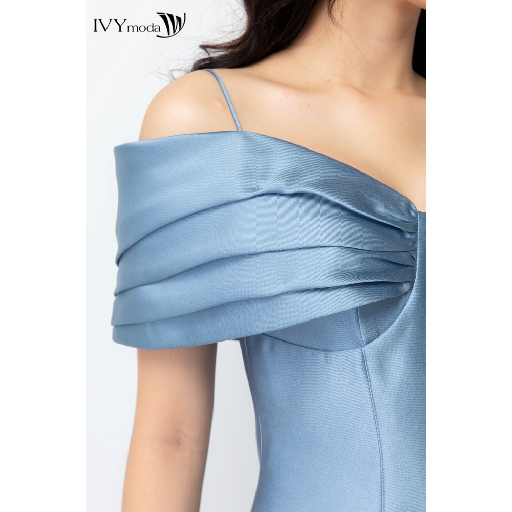 Đầm ôm vai xếp IVY moda MS 45S2602