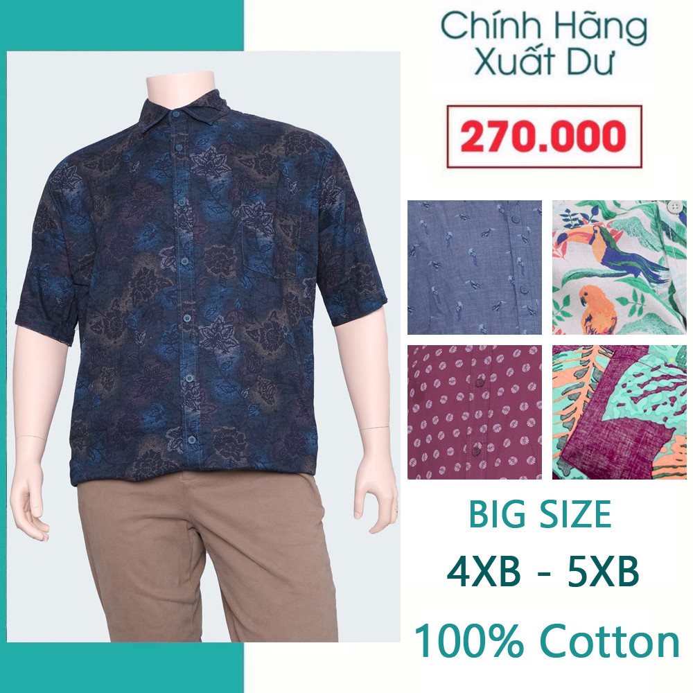 Áo Sơ Mi Nam Ngắn Tay BIG SIZE Hoạ Tiết Màu - FO76 SHOP