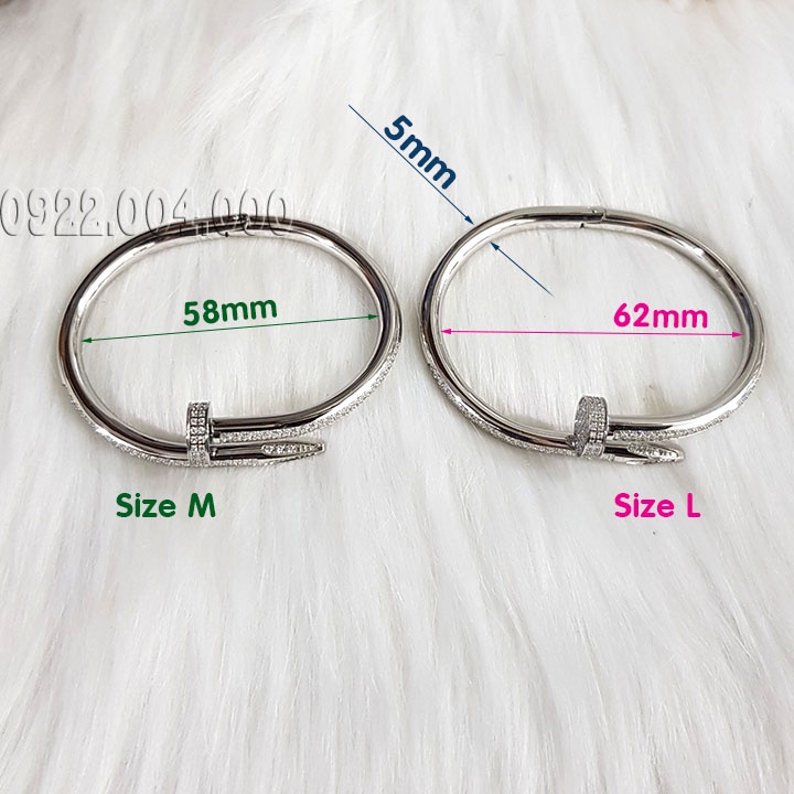 Vòng tay đinh uốn full đá có cả size nam và nữ VZ1818.