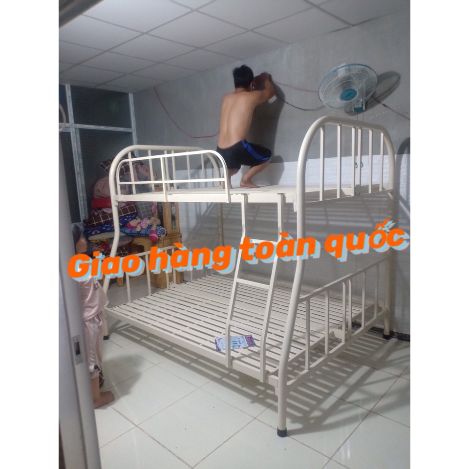 giường sắt 2 tầng trên 1m dưới 1m2 dài 2m, giường sắt 2 tầng trên 1m2 dưới 1m4 dài 2m hàng new giao hàng toàn quốc