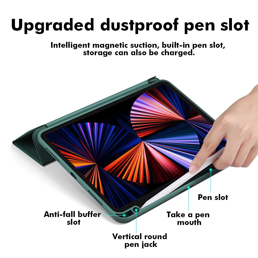 Bao da máy tính bảng GOOJODOQ phối acrylic thích hợp cho iPad mini6 9 8 7 10.2 11 inch 2020 2021 2018 Air4 10.9