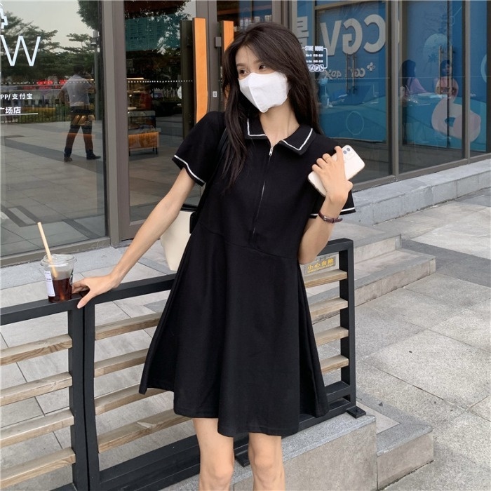 Đầm polo Perty tay ngắn thời trang mùa hè phong cách Hàn Quốc dành cho nữ