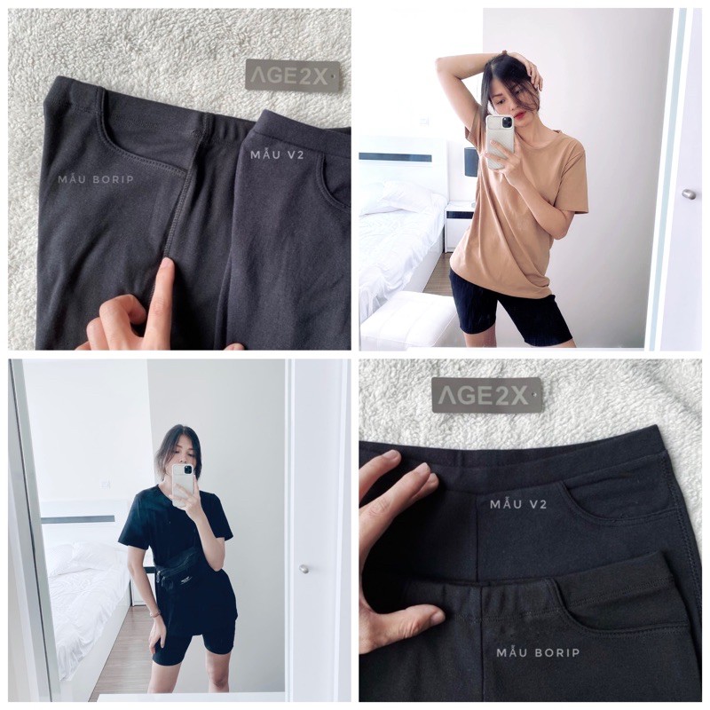 QUẦN BIKER SHORT NỮ AGE2X- Chính hãng, chuyên SỈ hàng có sẵn SLL, quần biker short, legging lửng có túi thật, hơn 10 màu | BigBuy360 - bigbuy360.vn