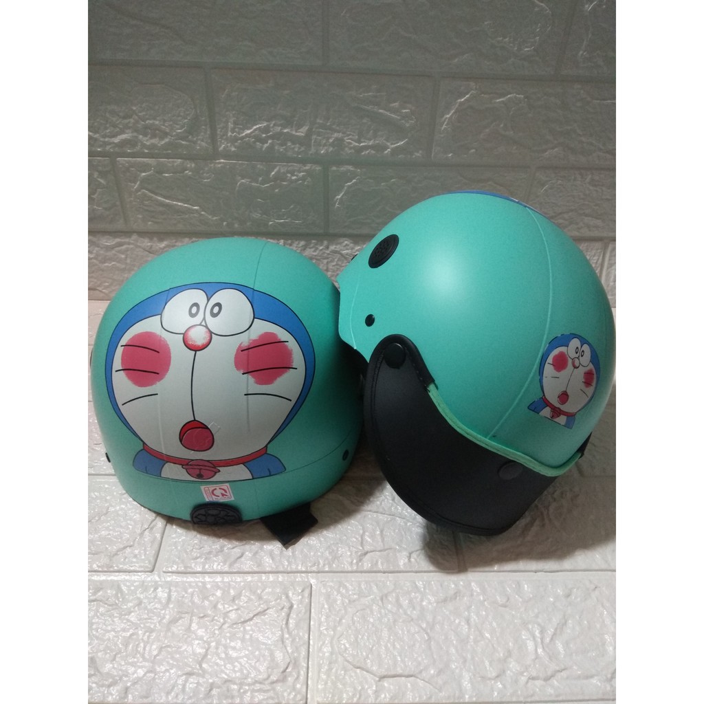 GHKA DX Nón Bảo Hiểm Sơn Doremon có Thông Gió Cute( Viền Nón Theo Màu) 8 9