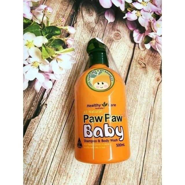 healthy care all natural paw paw baby shampoo wash 500ml