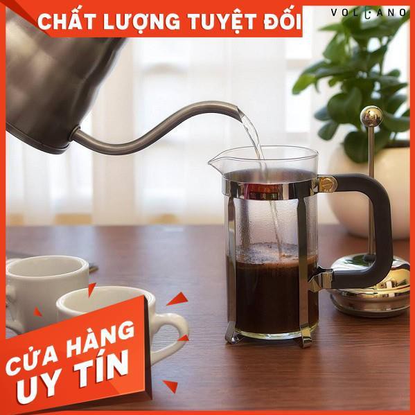 Bình pha French Press thuỷ tinh , khung inox 350ML