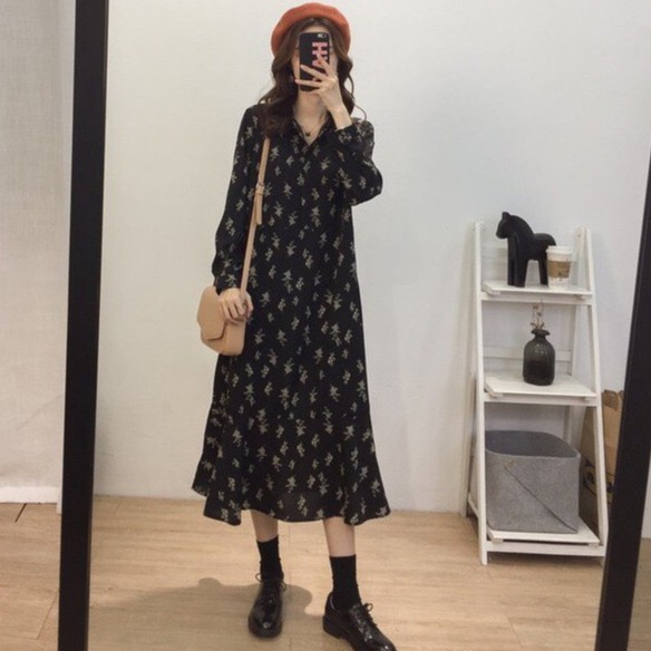 Váy suông dài hoa nhí vintage chất voan cao cấp V22 - Peyy Clothing | BigBuy360 - bigbuy360.vn