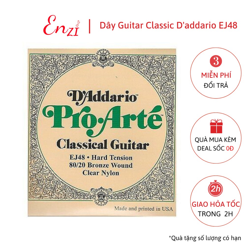 Dây đàn guitar classic D Addario pro arte EJ45, EJ46, EJ48 EJ49 EJ27N dây đàn guitar cổ điển nylon chất lượng Enzi