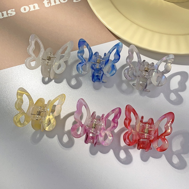 Kẹp Tóc Hình Bướm Mini Màu Sắc Gradient Dành Cho Nữ