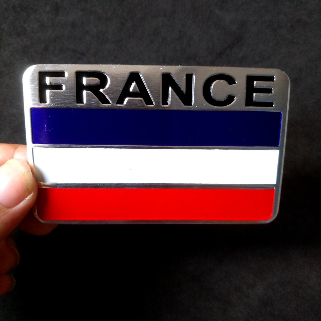 Miếng dán kim loại CỜ FRANCE ( 8cm x 5cm )