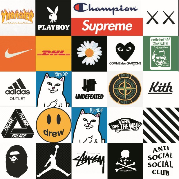 Set 25 sticker pvc foreign size 6x6cm