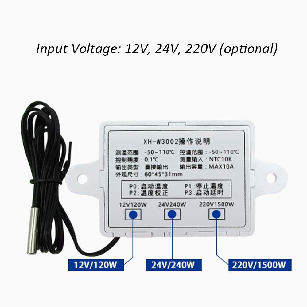 Bộ Điều Khiển Nhiệt Độ Kỹ Thuật Số AIDEEPEN XH-W3002 DC 12V 10A W3002