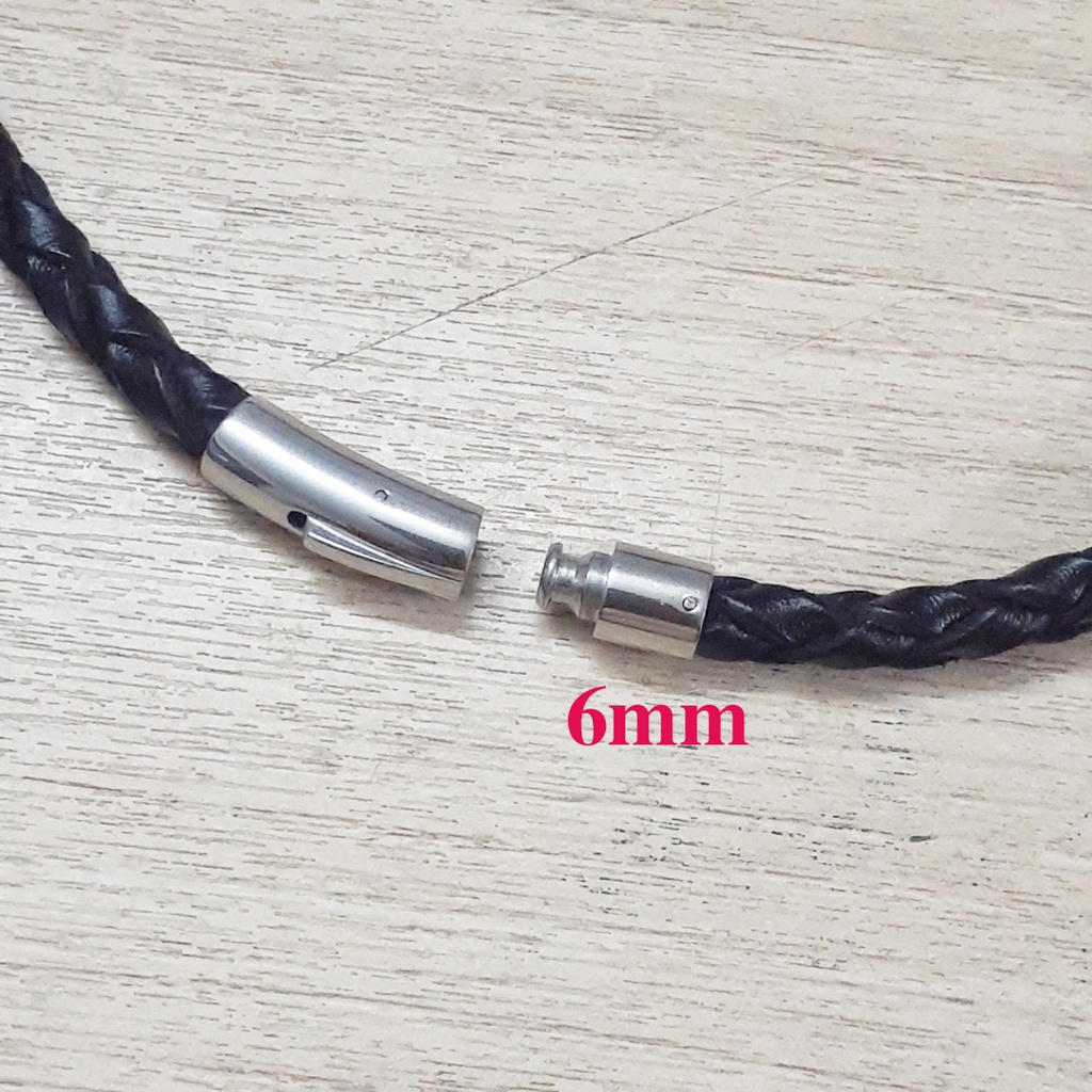 Dây chuyền nam da xịn 6ly sớ to khóa vip xịn sò, đẳng cấp tạo nên phong cách bụi bặm cho người đeo