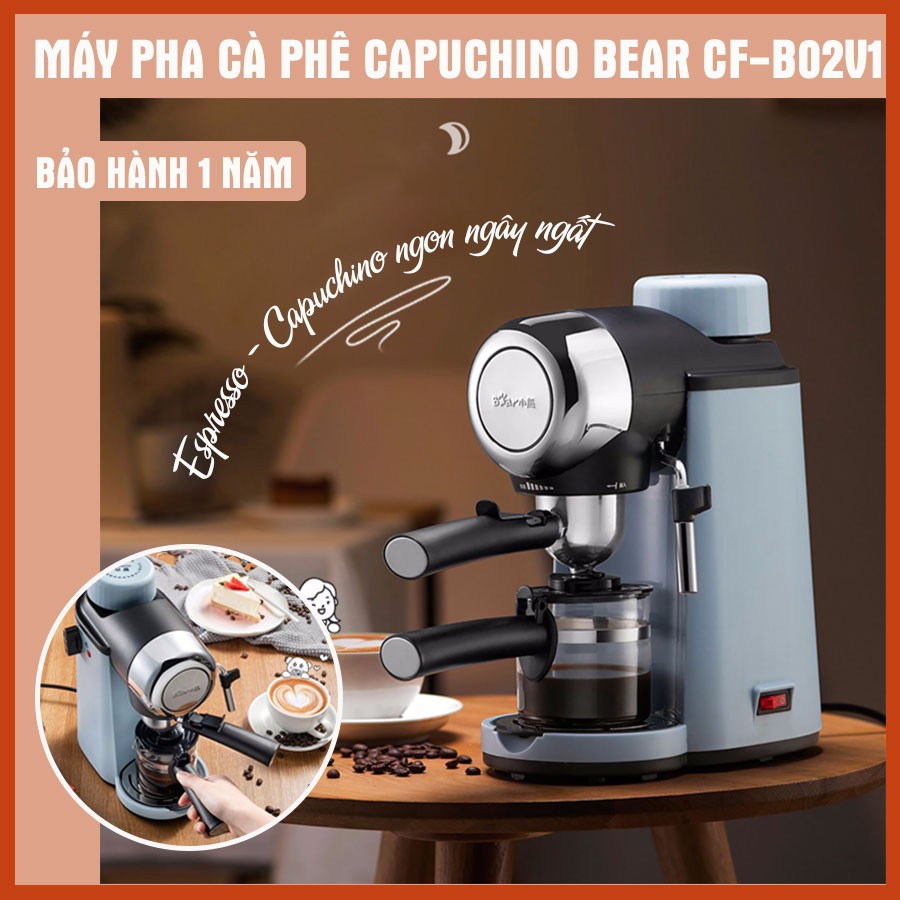 Máy pha cà phê Espresso, capuchino Bear CF-B02V1, hàng chính hãng bảo hành 12 tháng