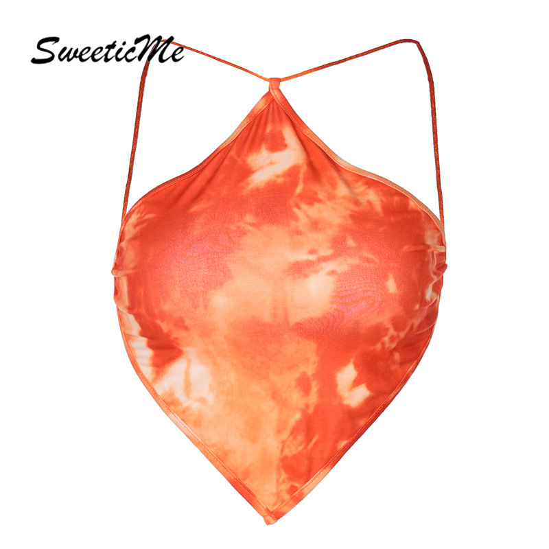 Áo Yếm Hở Lưng In Họa Tiết Xinh Xắn Dành Cho Nữ 2021