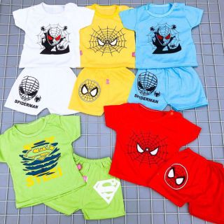 Set 5 bộ bé gái cotton ngắn tay in hình thú