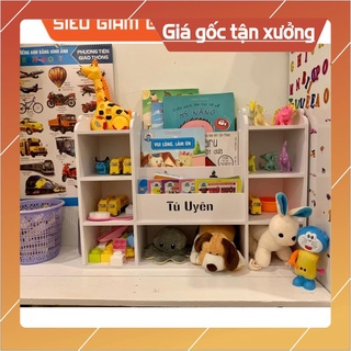 Kệ sách cho bé hình gấu kèm 8 ngăn chứa đồ tự tháo lắp đa năng