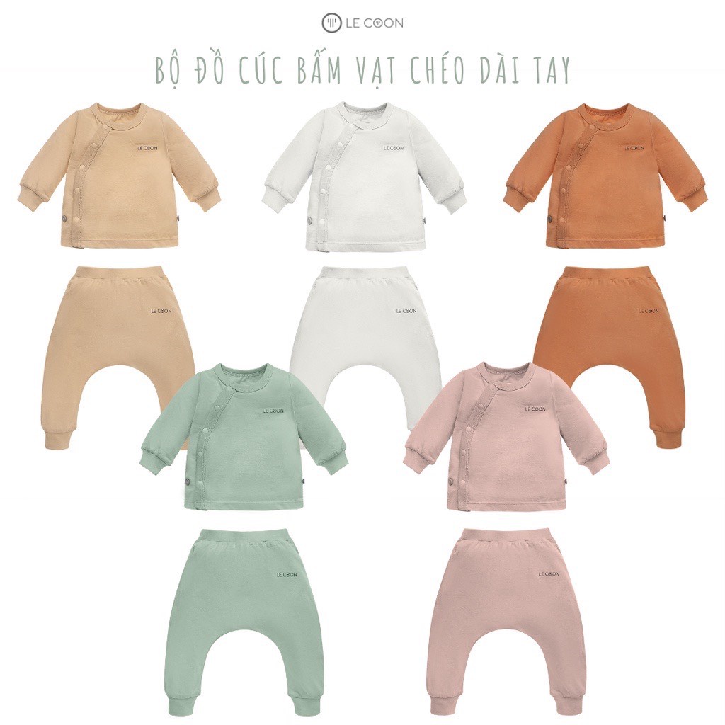 Bộ Quần Áo Cúc Bấm Vạt Chéo Dài Tay LeCoon Le Coon