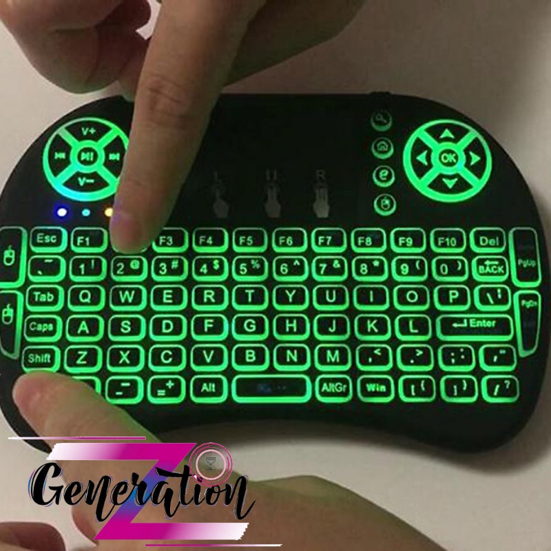 Bàn phím mini không dây i8 có LED cho android box, laptop - KEYBOARD MOUSE TOUCHPAD MINI LED (I8)