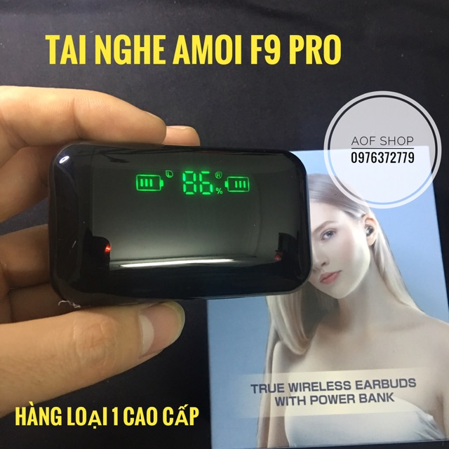 Tai nghe True Wireless AMOI F9 Bluetooth 5.0, pin trâu, Bass ấm