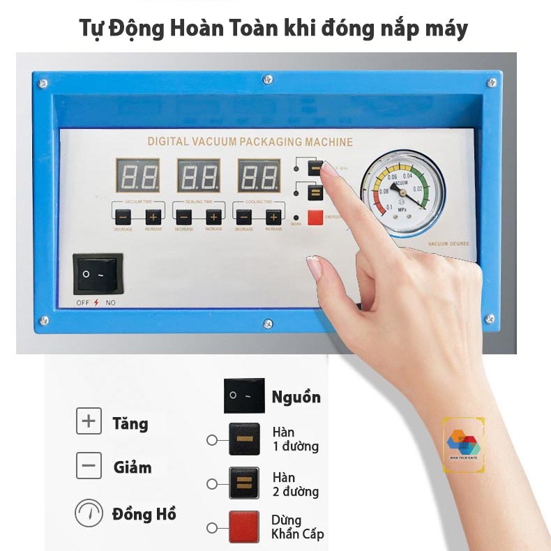 Máy Hút Chân Không Công Nghiệp Để Bàn Shineye Htg P270-2d, Hoàn Toàn Tự Động, Hút Mạnh Mẽ Độ Chân Không Đạt -1mpa