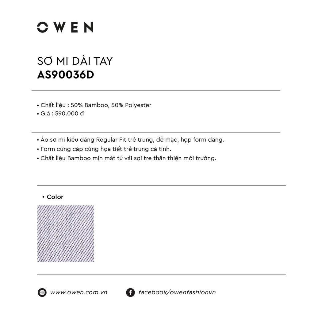 OWEN - Áo sơ mi dài tay Owen SLIMFIT vải sợi tre 90036 | BigBuy360 - bigbuy360.vn