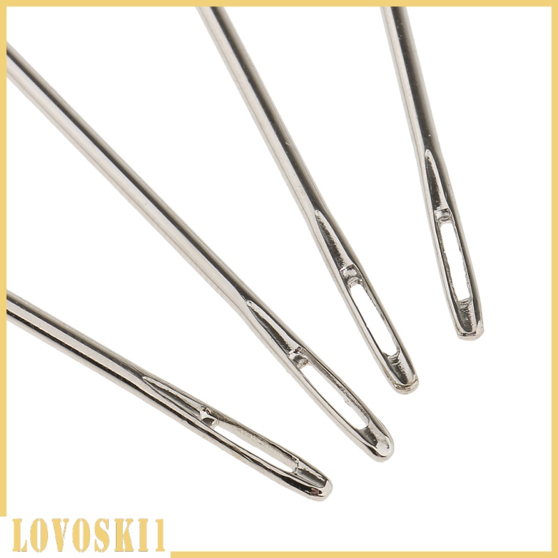 [LOVOSKI1]4 Assorted Sizes Long Hand Sewing Needles for Embroidery Mending Craft Case